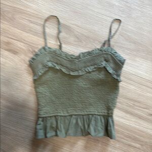 Forever, that girl green ruffle crop top